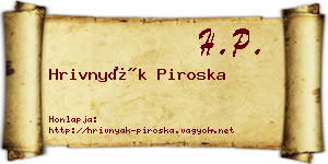 Hrivnyák Piroska névjegykártya
