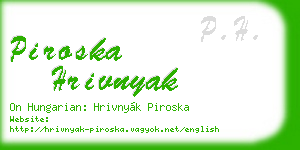 piroska hrivnyak business card